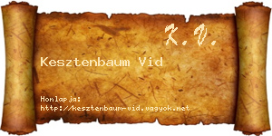 Kesztenbaum Vid névjegykártya